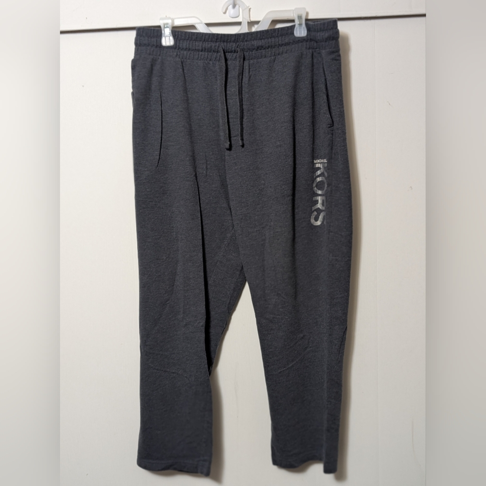Men's Michael Kors Open Leg Sweatpant Gray Pockets Drawstring Athleisure Size XL